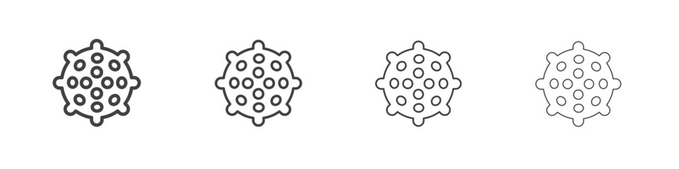 Fototapeta premium Massage ball icon symbol pictogram. outline black style