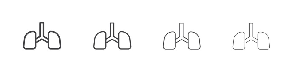 Lung icon symbol pictogram. outline black style