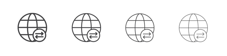 Import and export icon symbol pictogram. outline black style