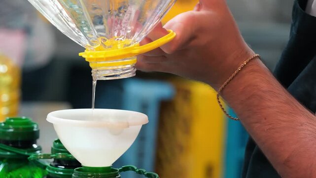 Serving oil in a recipient