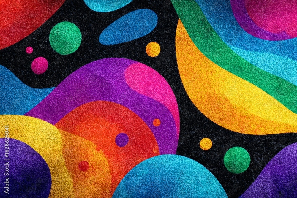 Poster colorful abstract design featuring vibrant shapes and patterns ideal for creative backgrounds and ar