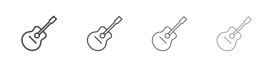 Guitar icon symbol pictogram. outline black style