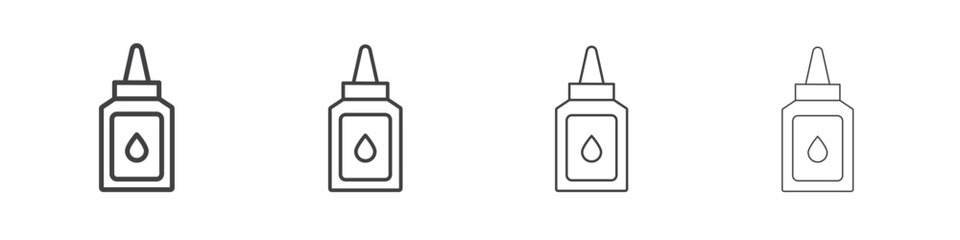 Glue bottle icon symbol pictogram. outline black style