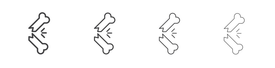 Obraz premium Fracture icon symbol pictogram. outline black style