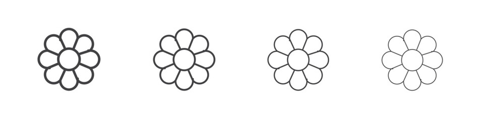 Flower icon symbol pictogram. outline black style