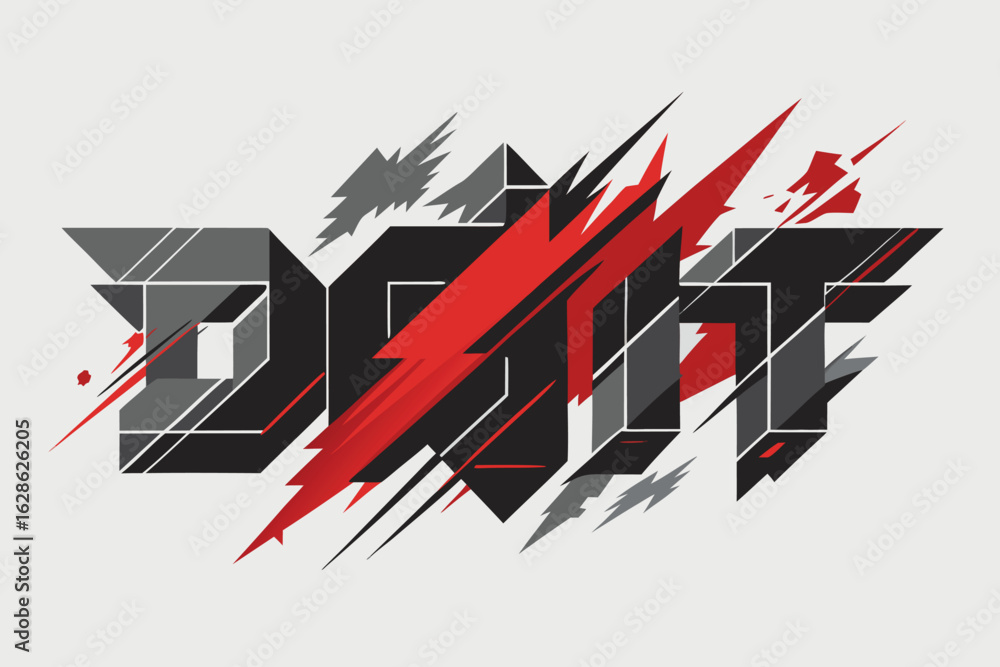 Poster abstract geometric word design featuring 