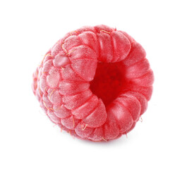 Fresh ripe raspberry isolated on white. Tasty berry