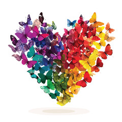 Vibrant Butterfly Heart Illustration