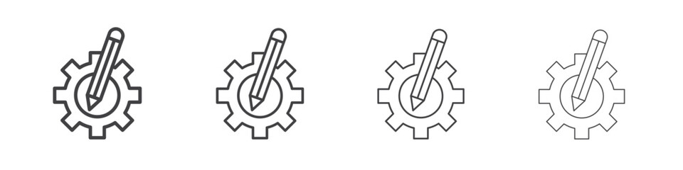 Customization icon symbol pictogram. outline black style