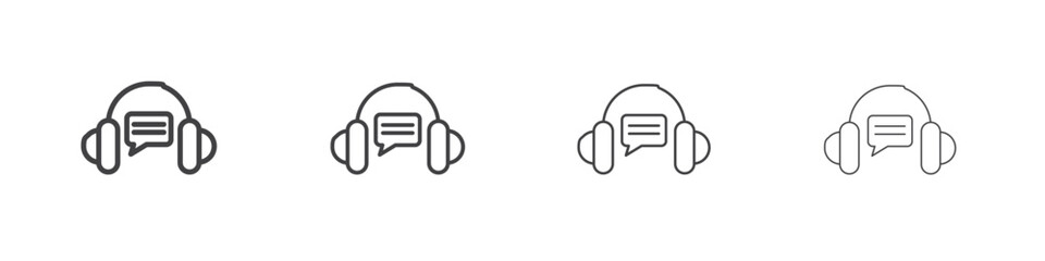Customer support icon symbol pictogram. outline black style