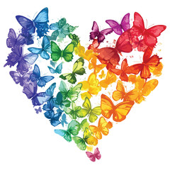 Vibrant Butterfly Heart Illustration