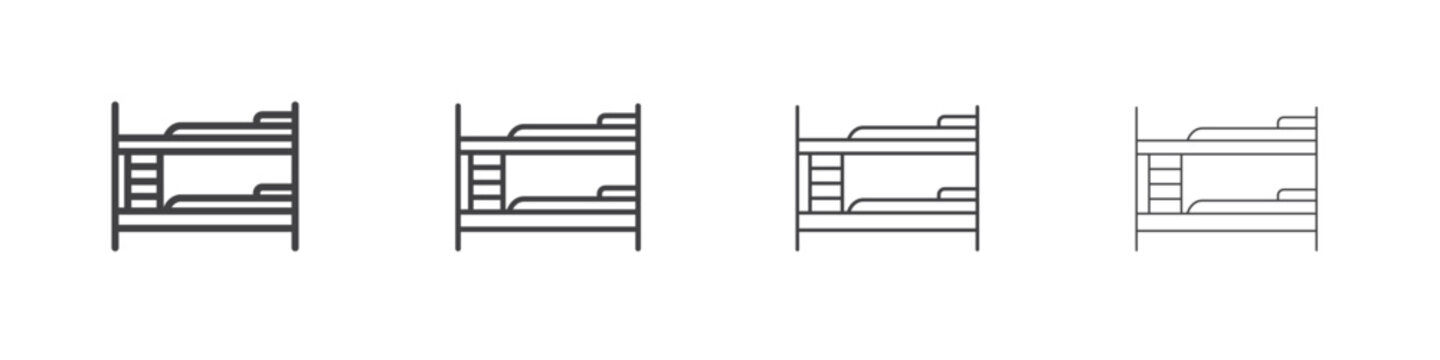 Bunk bed icon symbol pictogram. outline black style