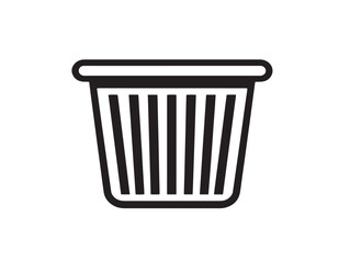 Modern laundry hamper icon featuring sleek outlined vector style