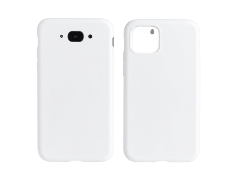 Minimalist white smartphone case with camera cutout  - Powered by Adobe