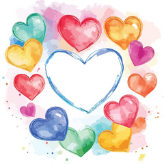 Colorful Hearts Frame with Text Space