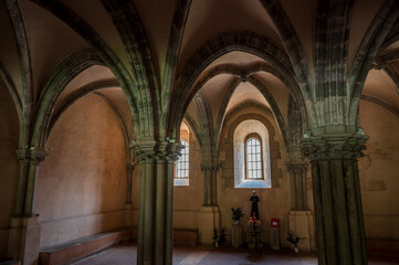 Naklejka premium Priverno, Latina, Italy. Cistercian Abbey of Fossanova.