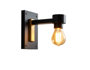 odern black wall sconce with warm light bulb
