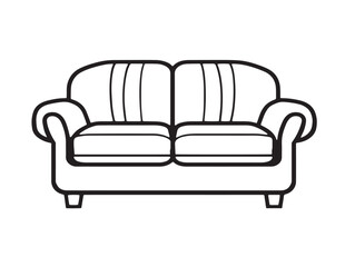 Elegant loveseat icon in clean minimalist vector line art  
