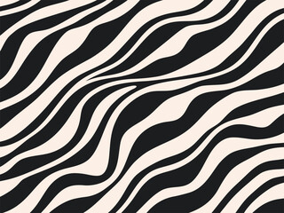 Bold Wavy Zebra Stripes Seamless Pattern.