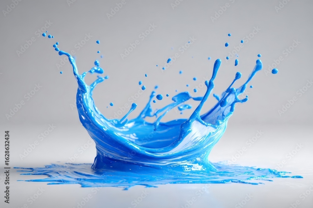 Aufkleber dynamic splash of blue paint creates an artistic display on a smooth surface