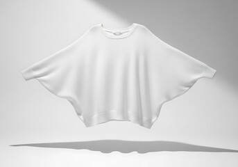Studio shot of a stylish white sweater isolated against a white backdrop creating an elegant fashion product still life image