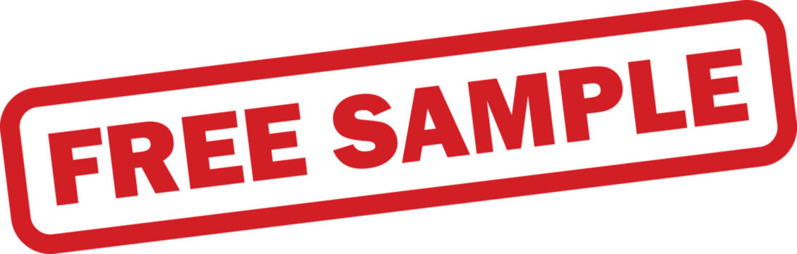 Free sample stamp icon isolated on white background . Red free sample stamp label icon . Vector illustration