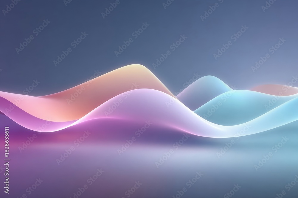 Aufkleber colorful abstract waves with soft gradients flowing smoothly across the background