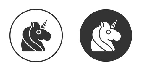 Unicorn icons pack. vector glyph flat icons