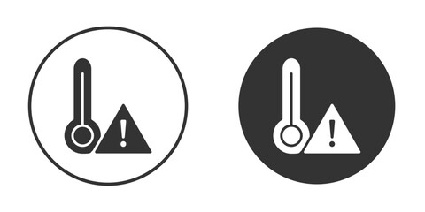 Temperature warning sign icons pack. vector glyph flat icons