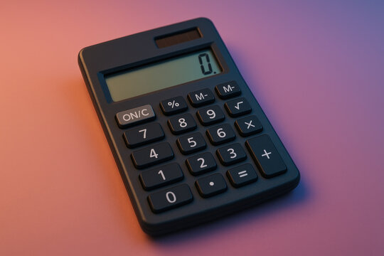 A close-up of a calculator with numbers on the display.