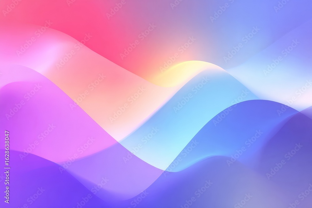 Aufkleber colorful abstract waves blend seamlessly in a vibrant gradient across the background, creating a ref