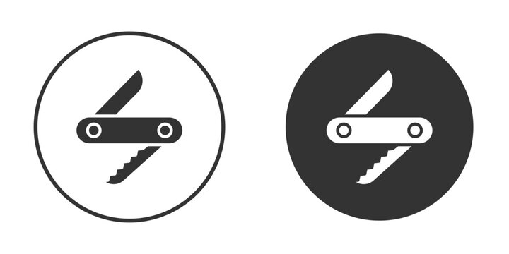 Pocket knife icons pack. vector glyph flat icons
