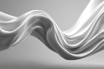 Silky white fabric flowing gracefully in a soft, natural light arrangement