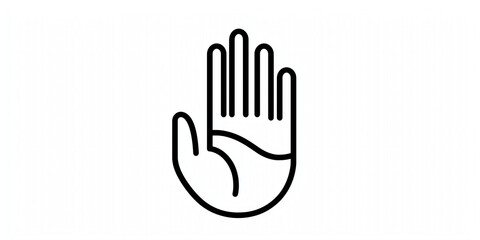 Obraz premium Hand illustration showing a stop gesture on a white background.