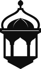 Black Silhouette of a Traditional Islamic Lantern Ramadan lantern