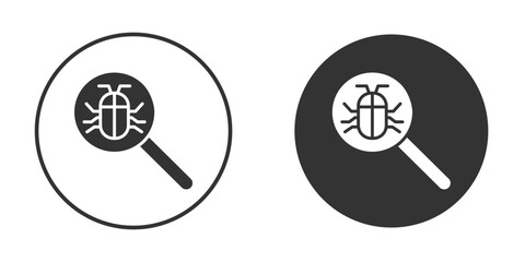 Debug icons pack. vector glyph flat icons