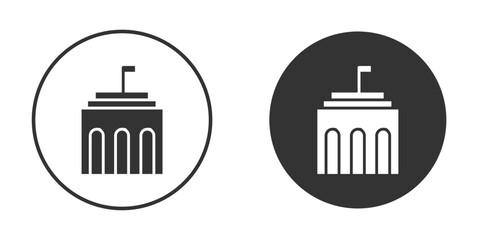 City hall building icons pack. vector glyph flat icons