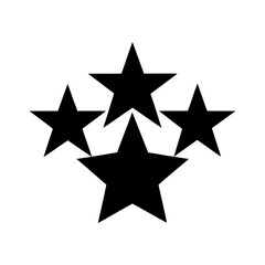 Four Black Star Silhouette Geometric Star Shape Abstract Graphic Design