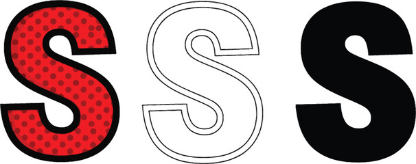 Letter s clip art alphabet graphics design vector illustration