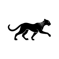 Silhouette a cheetah with honeycomb pattern on its back animal running