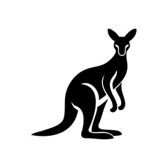 Silhouette a kangaroo with a joey in its pouch marsupial animal
