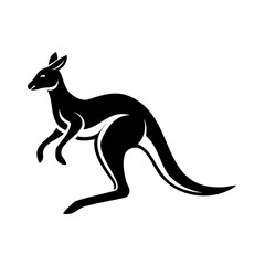 Silhouette a leaping kangaroo on a animal jumping