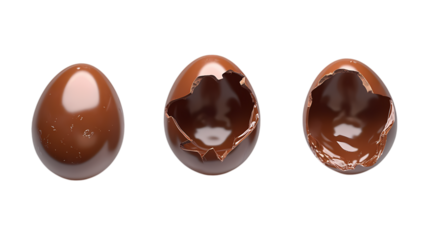 Tasty chocolate eggs isolated on transparent background