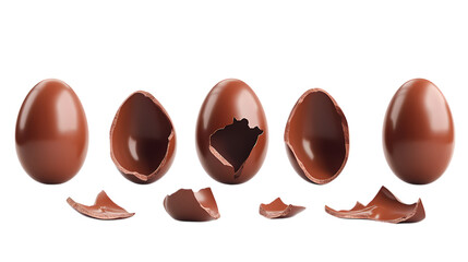 Fototapeta premium Tasty chocolate eggs isolated on transparent background