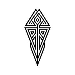 Abstract ethnic ornamental tattoo style vector illustration