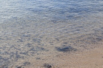 clear, blue water on the beach