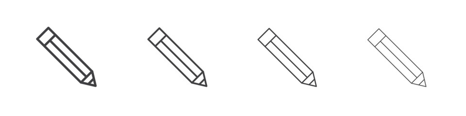 Pencil icon outlines - vector simple illustration