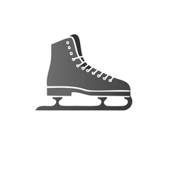 Vector icon of a gray ice skate. Winter sport equipment for skating and recreation.