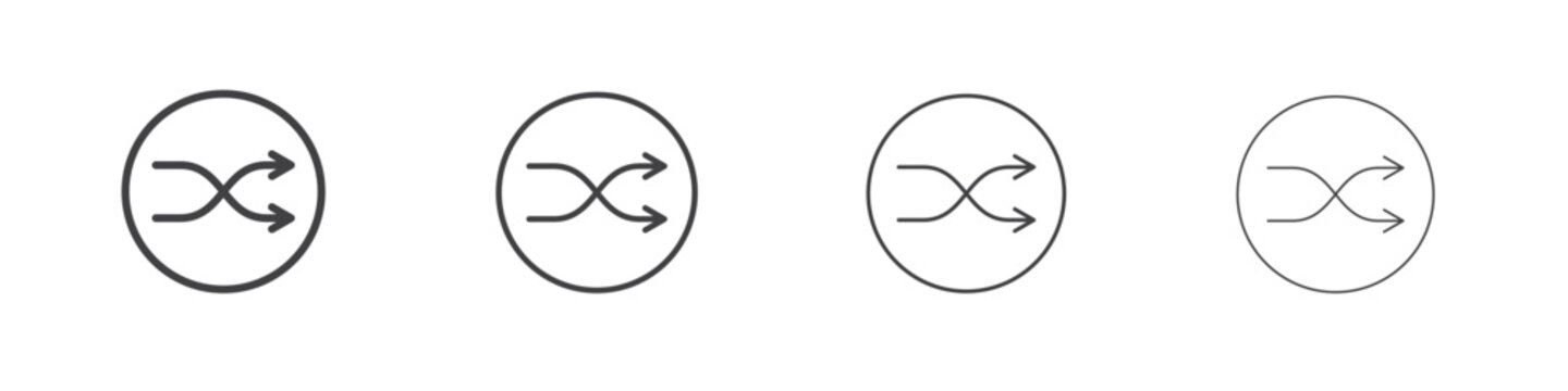 Shuffle icon outlines - vector simple illustration