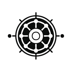 Obraz premium Buddhist Wheel of Dharma icon a sacred symbol of the Noble Eightfold Path